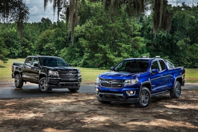 (L to R) 2016 Chevrolet Colorado Midnight Edition and Trail Boss