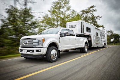 All-New Ford F-450 Super Duty with horse trailer