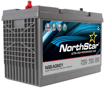 NorthStar batteries feature Absorbed Glass Mat (AGM) technology designed to last four times longer than flooded lead-acid batteries and twice as long conventional AGM batteries.