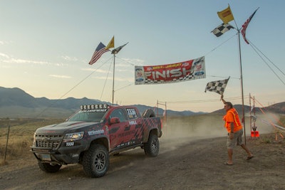 ZR2 crossing the Vegas to Reno finish line