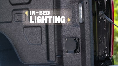 The Durabed is available with integrated in-bed LED lighting. A light at the top of the rear cab comes standard on all Silverado models.