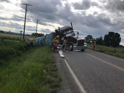 bee-truck-crash-montana-hyalite-fire-department