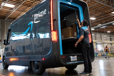 Amazon electric vans from Rivian go to work in Oklahoma Hard