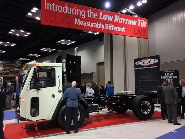 Crane Carrier introduced its LNT model with all-electric and diesel powertrain specs at The Work Truck Show in March of 2020.