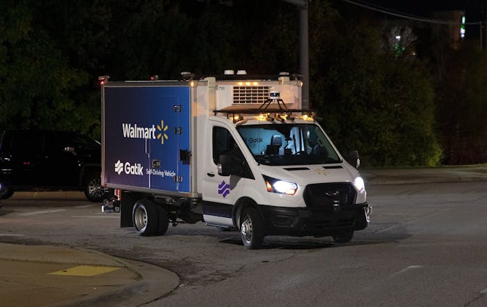 Gatik autonomous truck at Walmart in Bentonville, Arkansas