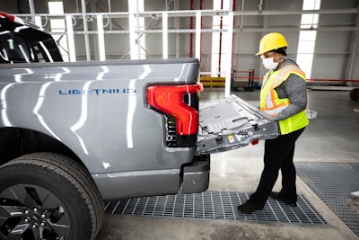 2022 Ford F-150 Lightning assembly line factory