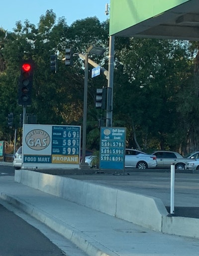 high gas prices at the pump Southern California