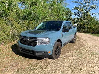 2022 Ford Maverick Lariat First Edition in Area 51 blue.