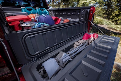 More storage available in the tailgate of the 2023 Chevy Colorado