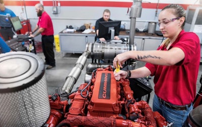 Female diesel tech at UTI