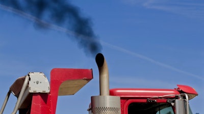 truck blowing diesel exhaust