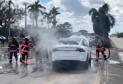 Tesla fire Hurricane Ian EV fires