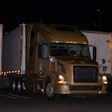 Semi truck backing into a trailer