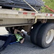 Brakes inspection on trailer