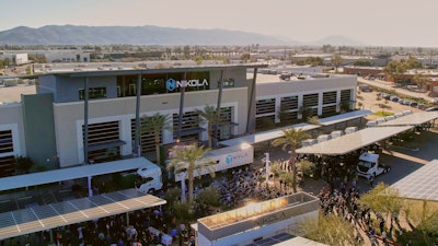 Nikola's Phoenix headquarters in the foreground with city and mountains in the background.