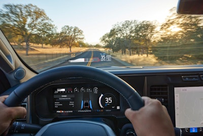 The head-up display in the 2023 Ford Super Duty leans on technology used in jet fighters.
