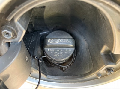 Though the Environmental Protection Agency approved of E15 for use in model year 2001 vehicles and up, not all OEMs got on board. The gas cap on this 2014 Toyota Tundra that's equipped with a 5.7-liter V8 states 'Up to E10 Gasoline Only.'