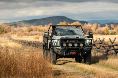 GMC Sierra Grande Concept traveling field road mountain background